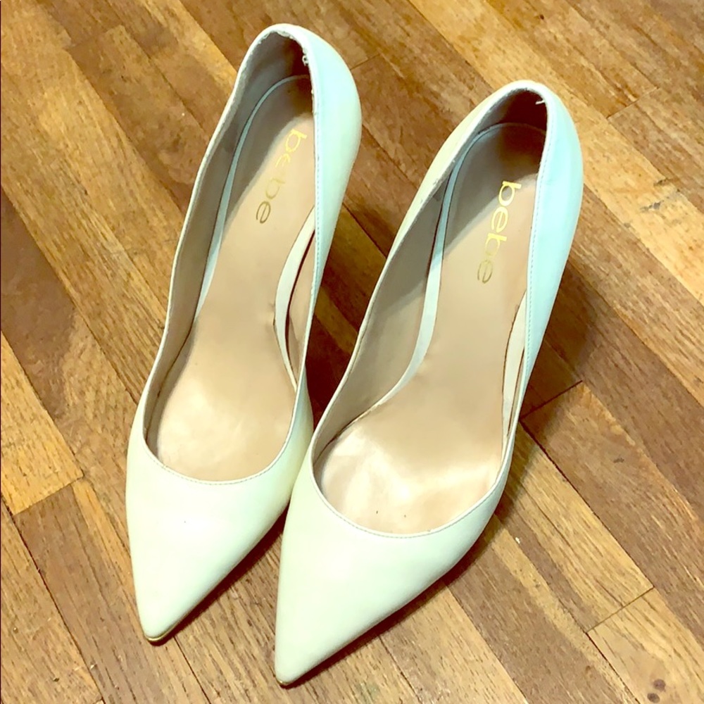 White BEBE Heels size 9